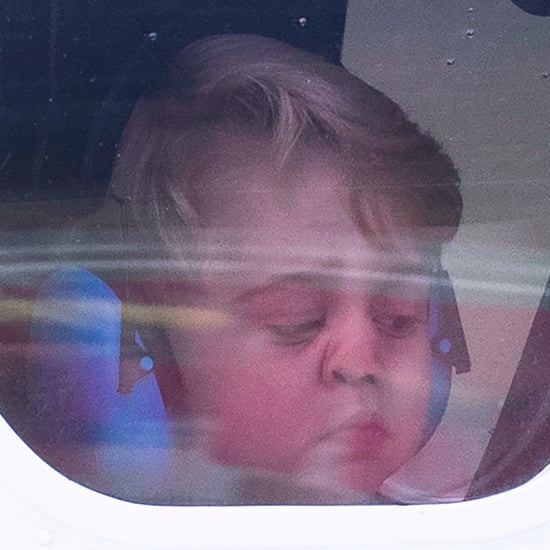 Prince George's Face Against Plane Window in Canada Pictures