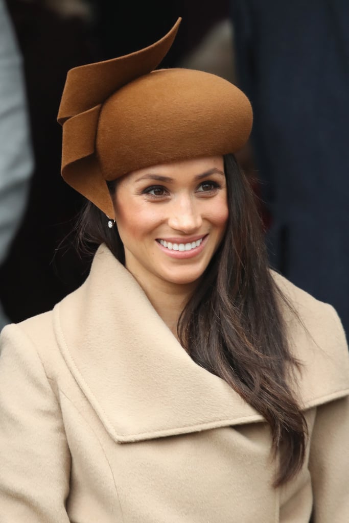 Meghan Wearing Philip Treacy, December 2017