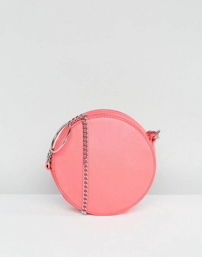 Asos Round Crossbody Bag With Ring Detail Chain