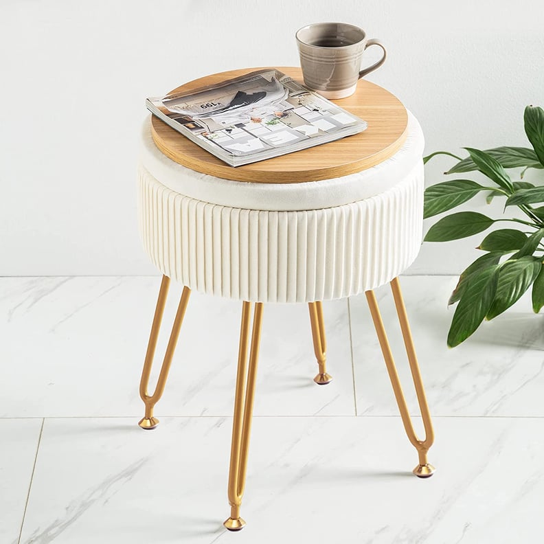 A Velvet Storage Ottoman