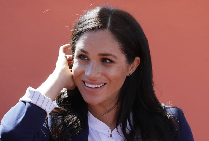 ASNI, MOROCCO - FEBRUARY 24: Meghan, Duchess of Sussex attends an Investiture for Michael McHugo the founder of 'Education for All' with the Most Excellent Order of the British Empire on February 24, 2019 in Asni, Morocco.  The Duke and Duchess of Sussex 