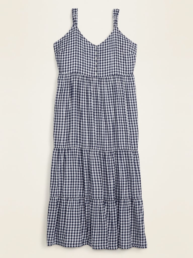Gingham Tiered Plus-Size Maxi Sundress