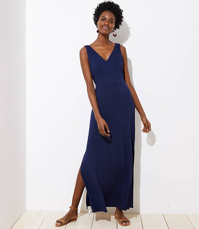 Fitted waist hot sale maxi dress
