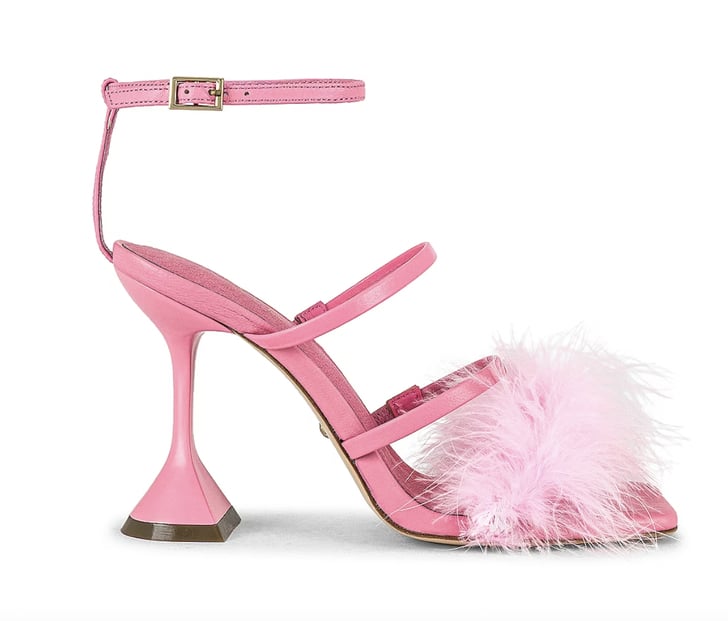 Pink Barbie Heels Revolve Strappy Heels Shop Pink Feathery Heels