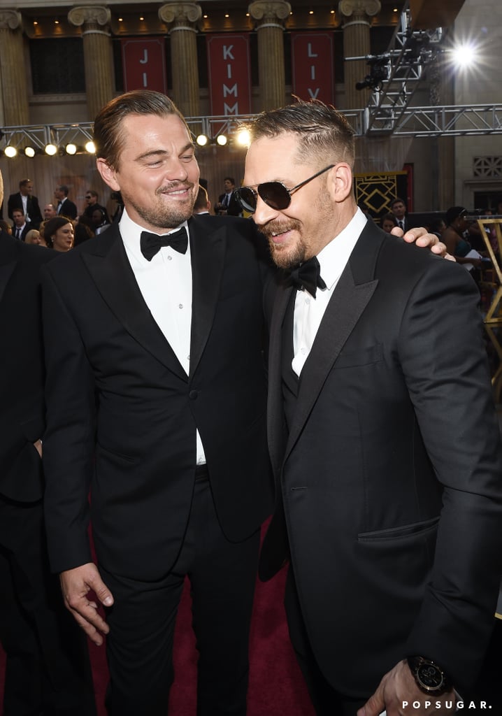Leonardo DiCaprio and Tom Hardy at the Oscars 2016