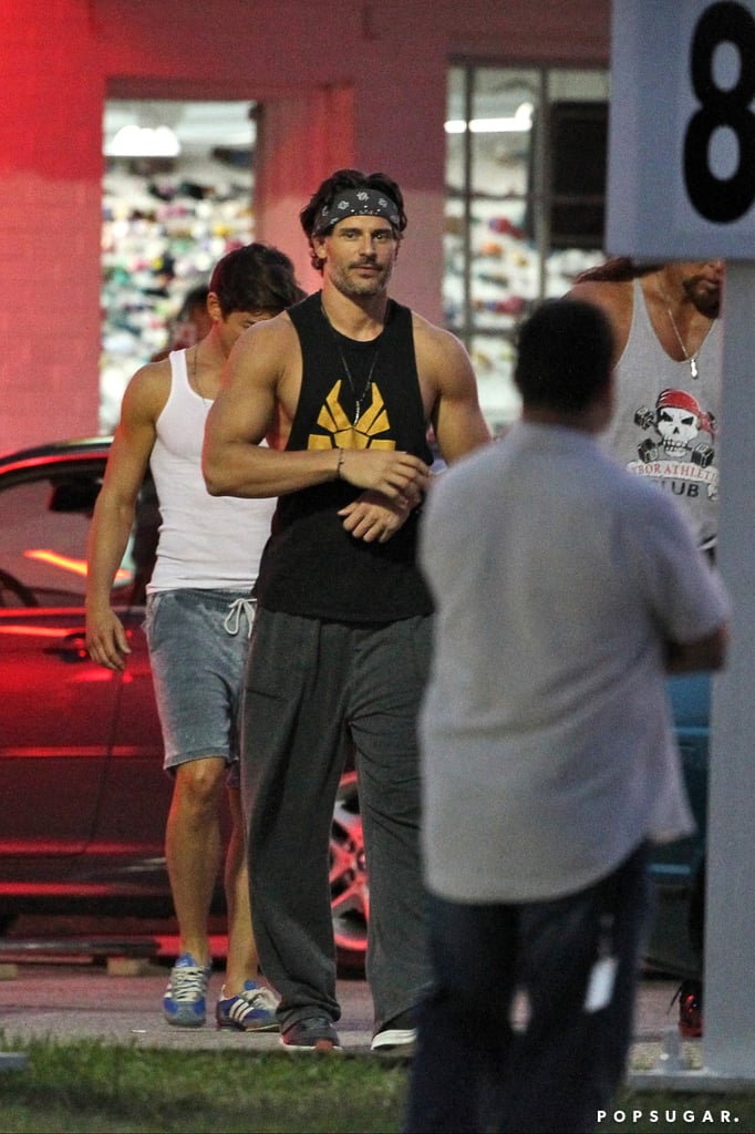 Manganiello got his game face on for shooting.