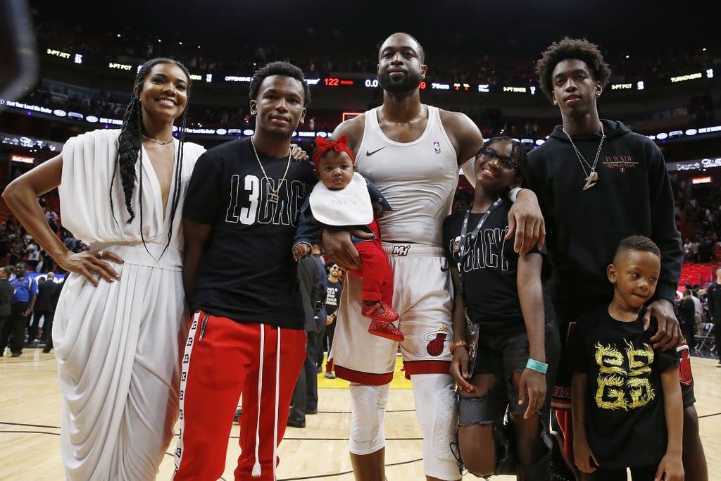 Although sports fans may know now-retired NBA point guard Dwyane Wade for his ability to sink shot after shot on the basketball court, they might not be aware of the fact that he is also a proud dad to five kids. Wade's little crew includes a son he shares with his former partner Aja Metoyer, another son and daughter with his ex-wife Siohvaughn Funches, his adopted nephew, and a young daughter with his wife Gabrielle Union.
Wade and Union are obviously no strangers to a mixed family, with Union becoming a stepmom to all of Wade's children, but the pair wanted a baby of their own after tying the knot. After Wade's marriage to the "Cheaper by the Dozen" star in 2014, the couple was incredibly open and candid about their fertility struggles due to  Union's adenomyosis diagnosis. After experiencing a heartbreaking "eight or nine" painful pregnancy losses, Union and Wade opted to go the surrogacy route. And in 2018, they welcomed a beautiful daughter, Kaavia James Union Wade, into their family and have been sharing their little one, and their entire family, with the world ever since. Read ahead to meet every member of Wade and Union's blended brood!

    Related:

            
            
                                    
                            

            Jason Momoa&apos;s 2 Kids Are His Literal Mini Mes — See the Photos That Prove It!