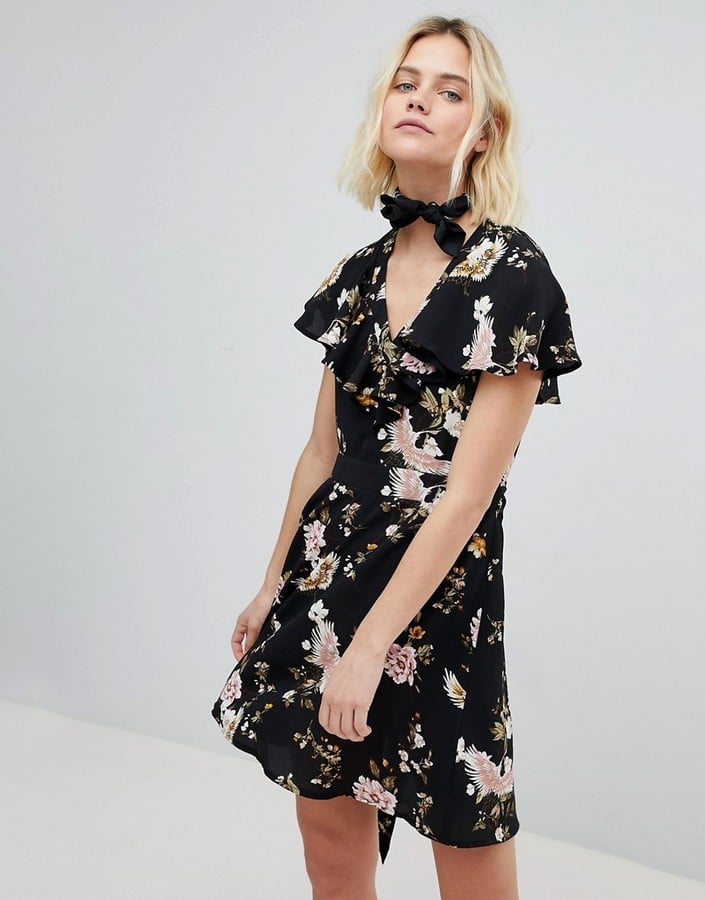 New Look Floral Ruffle Tea Dress