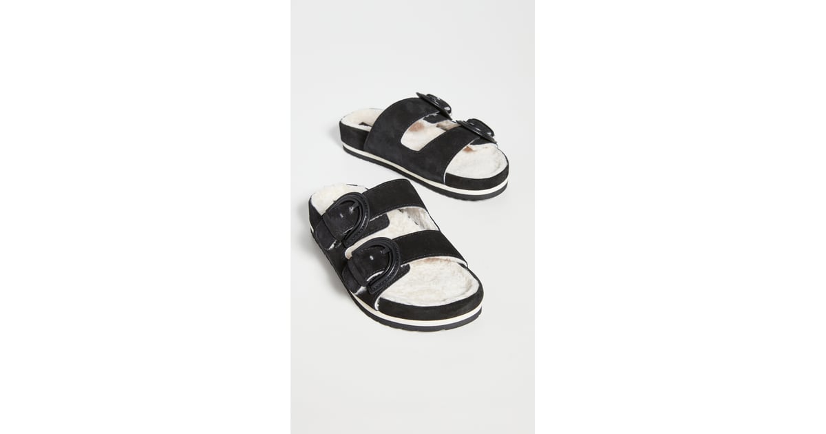 vince women's glyn double buckle slide sandals