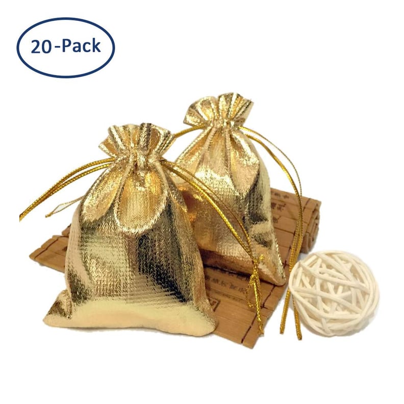 Gold Drawstring Gift Bags