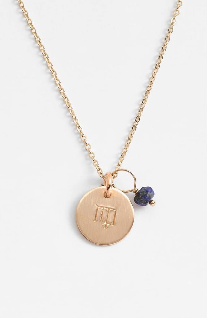 Nashelle 14k-Gold Fill & Semiprecious Birthstone Zodiac Mini Disc Necklace