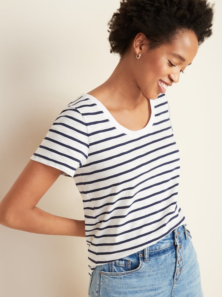 EveryWear Striped Slub-Knit Tee