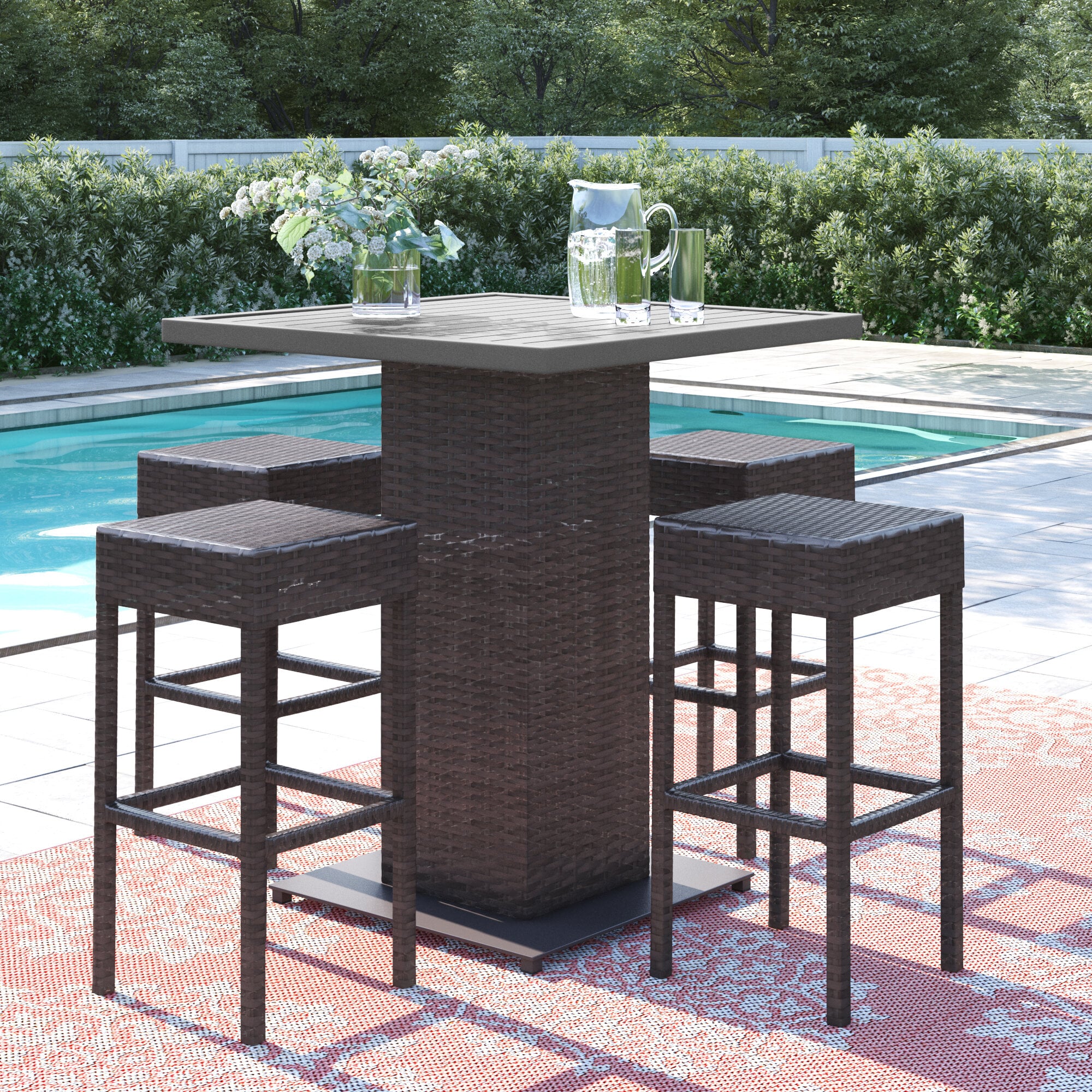 4 person bar height hot sale patio set