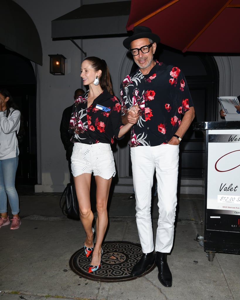 Jeff Goldblum and His Wife Wearing Matching Prada Shirts