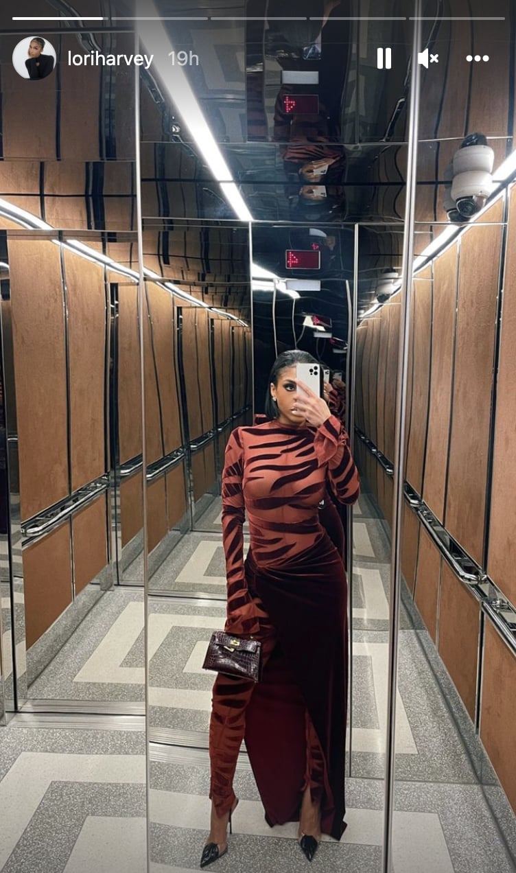 Lori Harvey Poses in LaQuan Smith on Instagram