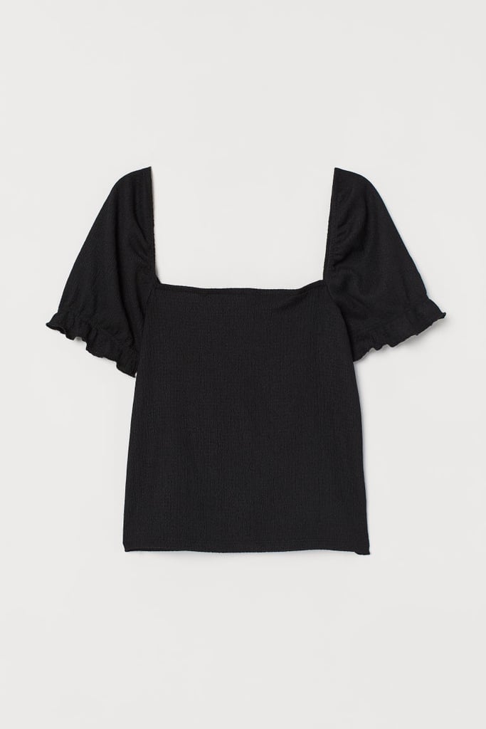 H&M Puff-Sleeved Top in Black