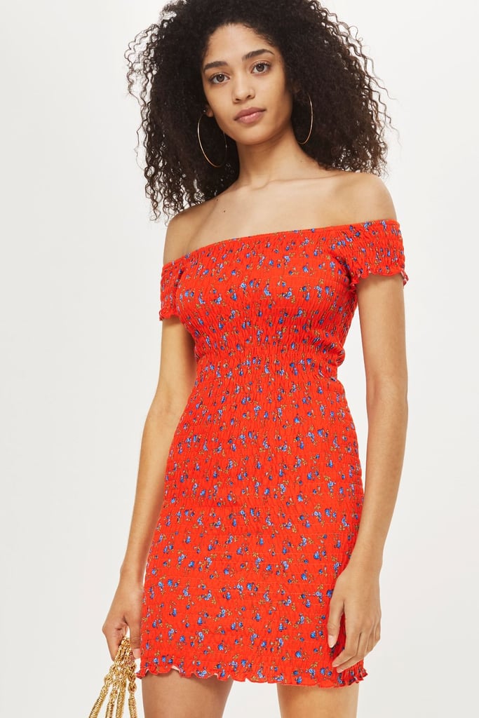 Topshop Shirred Ditsy Bodycon Dress