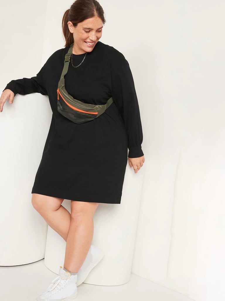 Comfy in Black: Old Navy Loose Vintage Long-Sleeve T-Shirt Dress