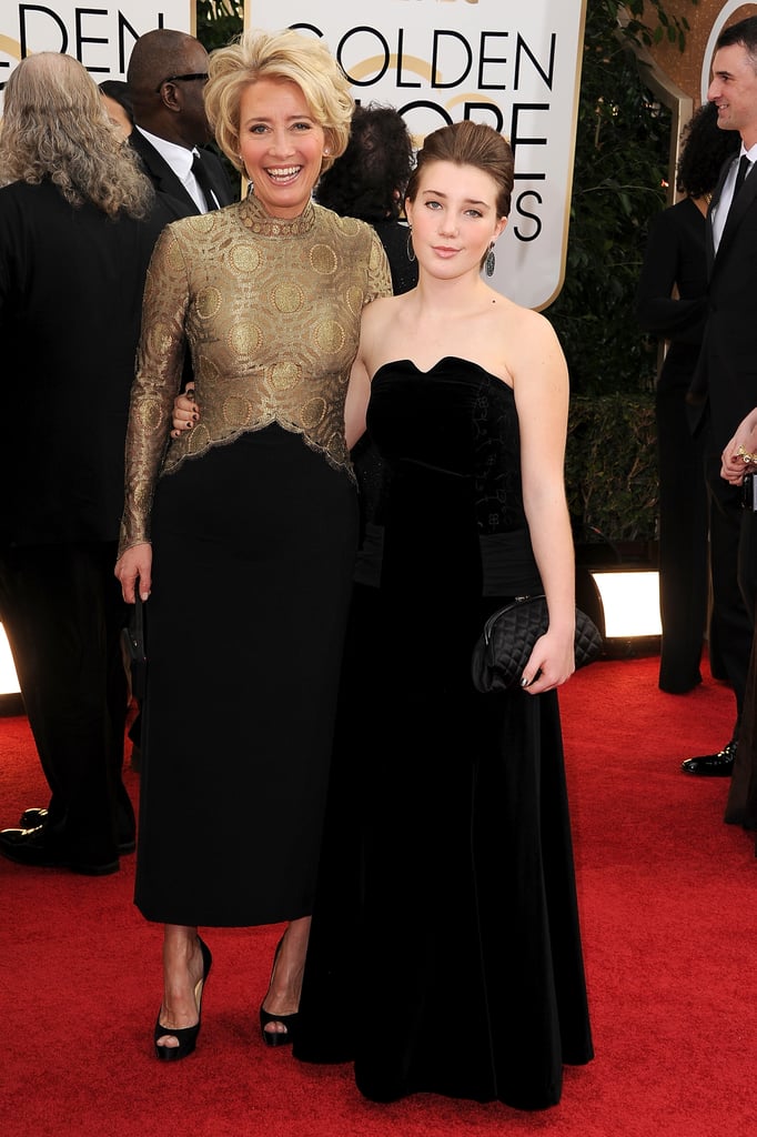 Saving Mr. Banks star Emma Thompson brought along her daughter, Gaia Romilly Wise, to the Golden Globes.