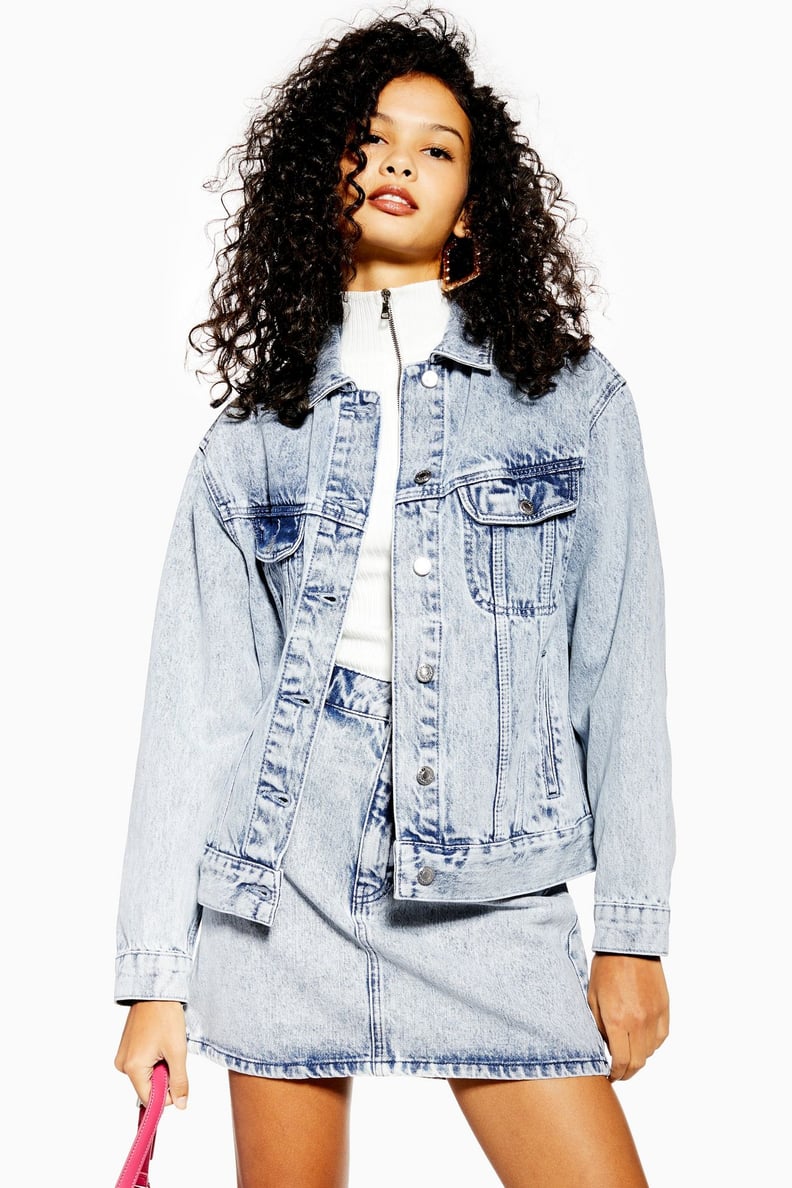 Topshop acid wash denim jacket on sale