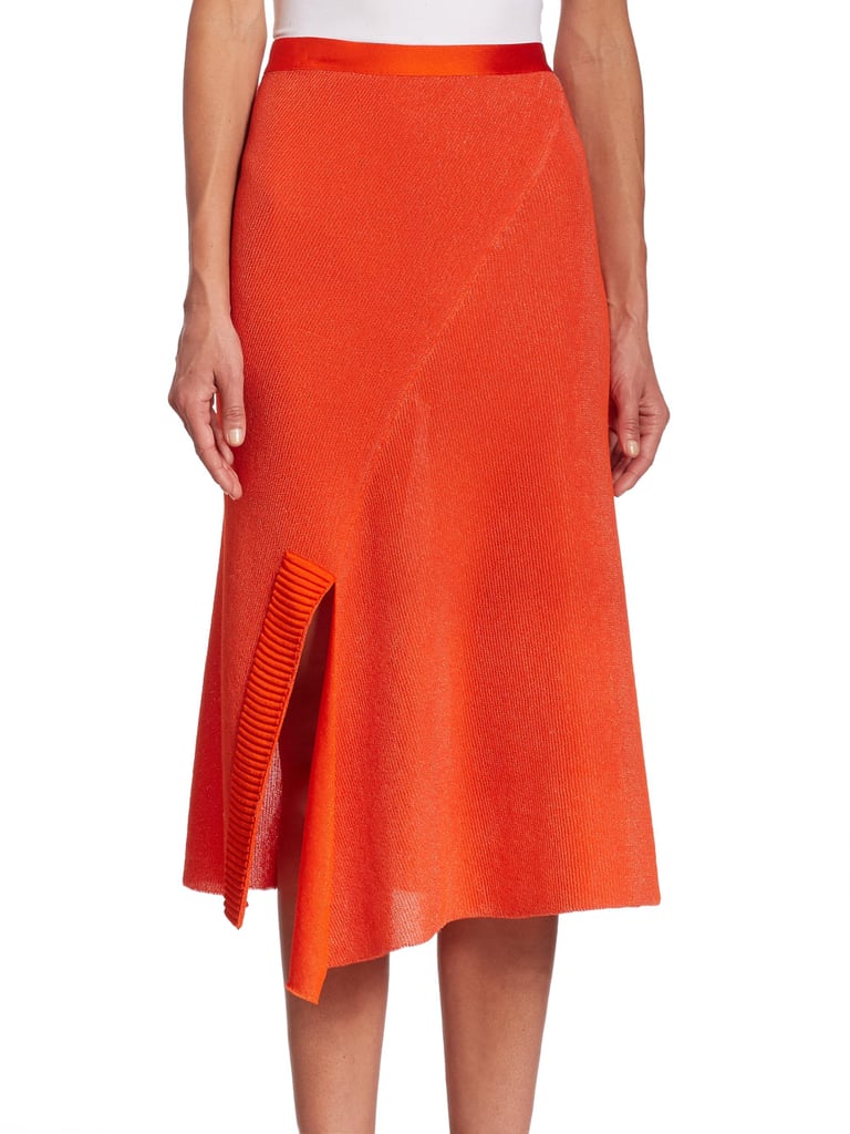 Victoria Beckham Solid Cotton-Blend Skirt