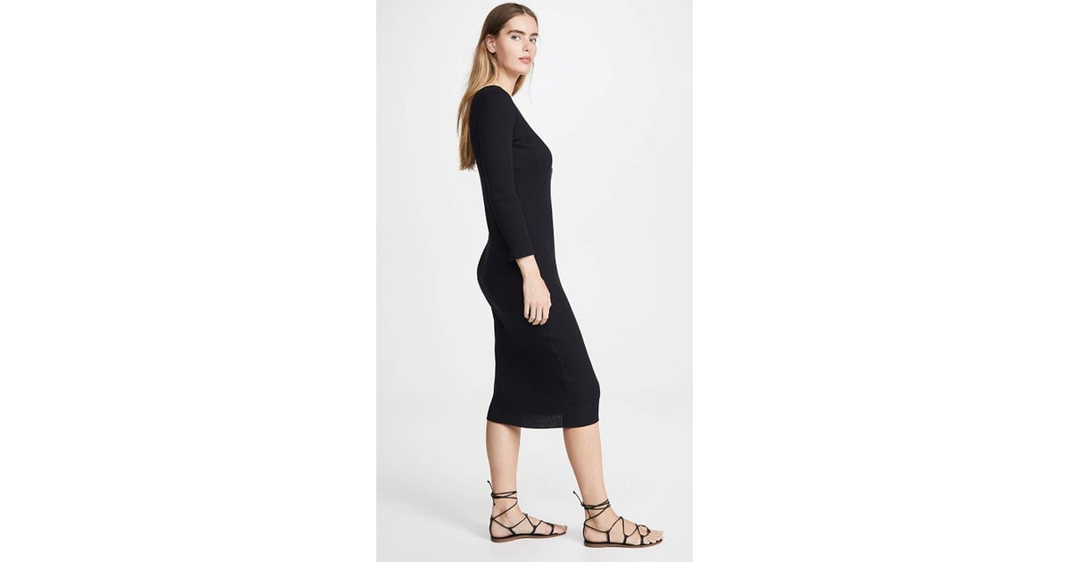 Poorboy Rib Henley Midi Dress 
