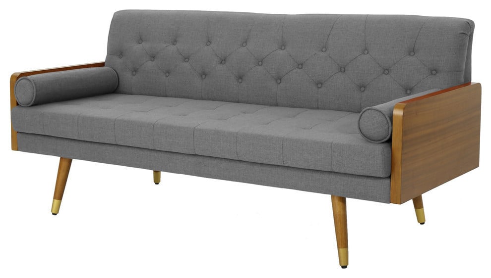 GDF Studio Aidan Mid Century Modern Tufted Fabric Sofa