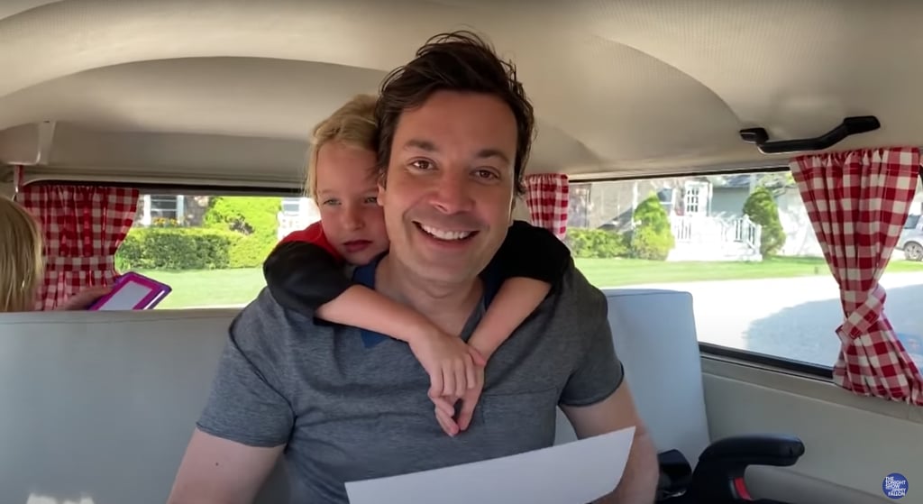 Looks like his daughters enjoy climbing into the trunk — and all over their dad, for that matter.