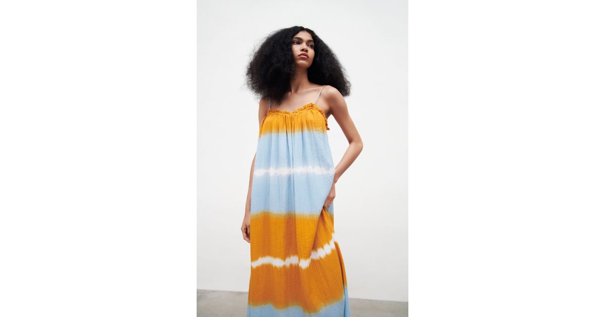 For a BeachReady Pick TieDye Gauze Dress Best Maxi Dresses From Zara POPSUGAR Fashion UK
