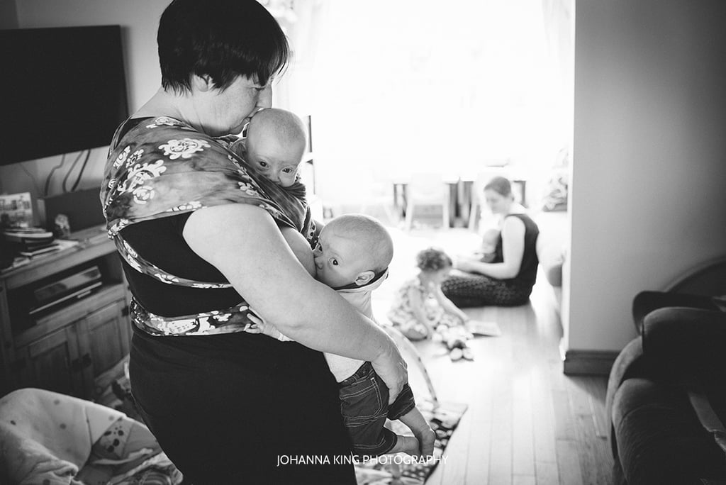 Moms Tandem Breastfeeding Triplets and Toddler