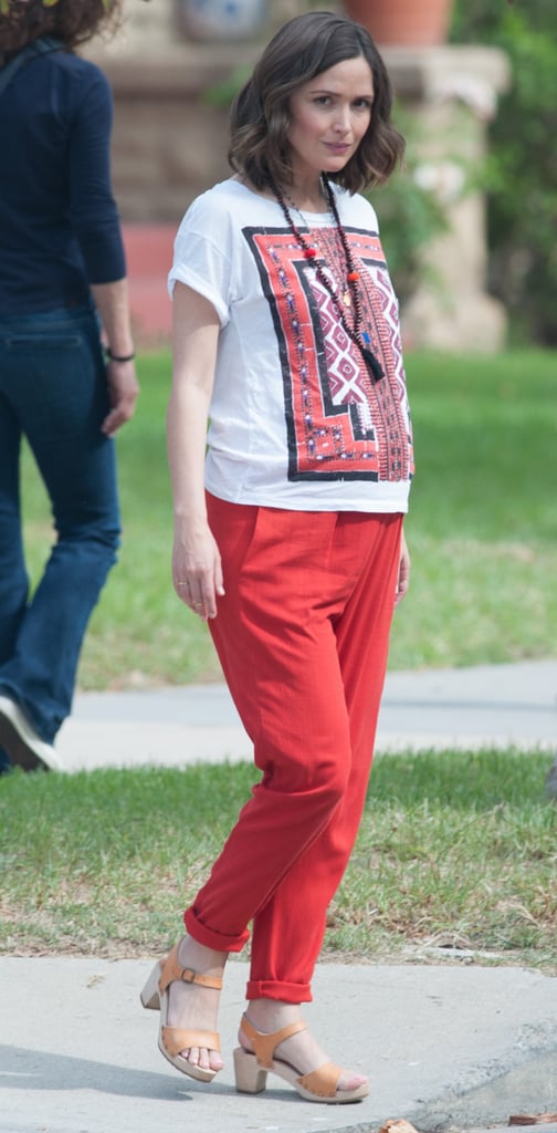 Rose Byrne Baby Bump on the Set of Neighbors 2