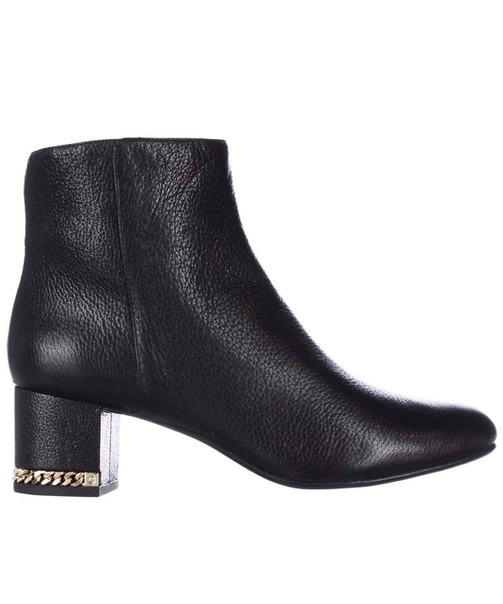 black ankle booties with chains