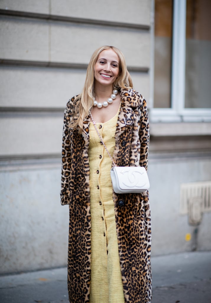 Style Your Leopard-Print Coat With: A Colorful Dress, Bag, and Statement Necklace