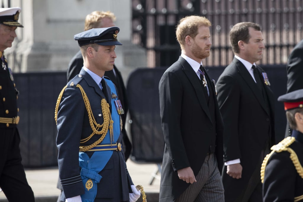 Prince William and Harry Walk Behind Queen Elizabeth II's Coffin on Procession to Westminster Hall