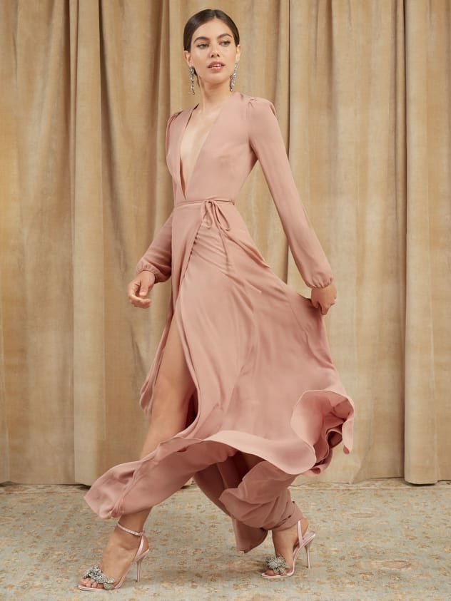 Reformation Milan Dress Best LongSleeved Wedding Guest Dresses