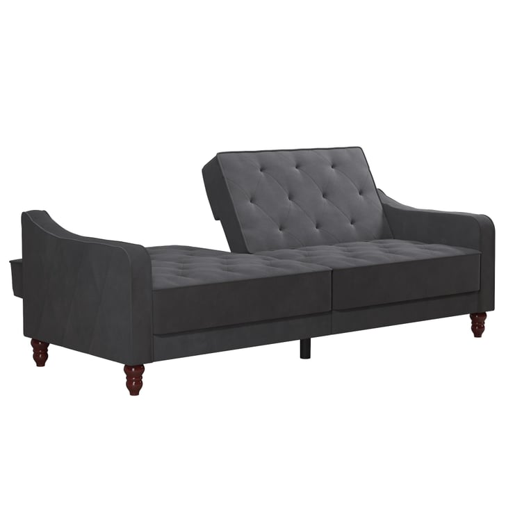 Novogratz Vintage Tufted Velvet Split-Back Futon in Gray ... All chairs have been tested and have a weight capacity of 275 lbs.