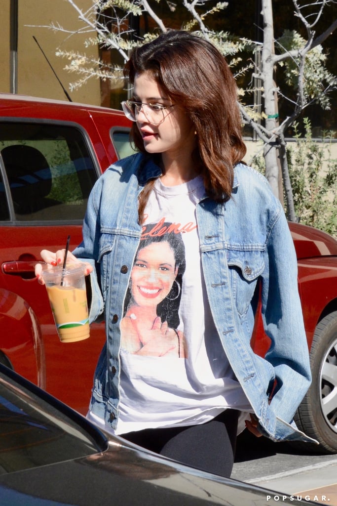 Selena Gomez Wearing Selena Quintanilla T-Shirt Feb. 2018