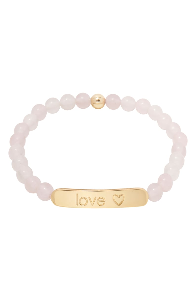 Gorjana Power Gemstone Tag Rose Quartz Bracelet