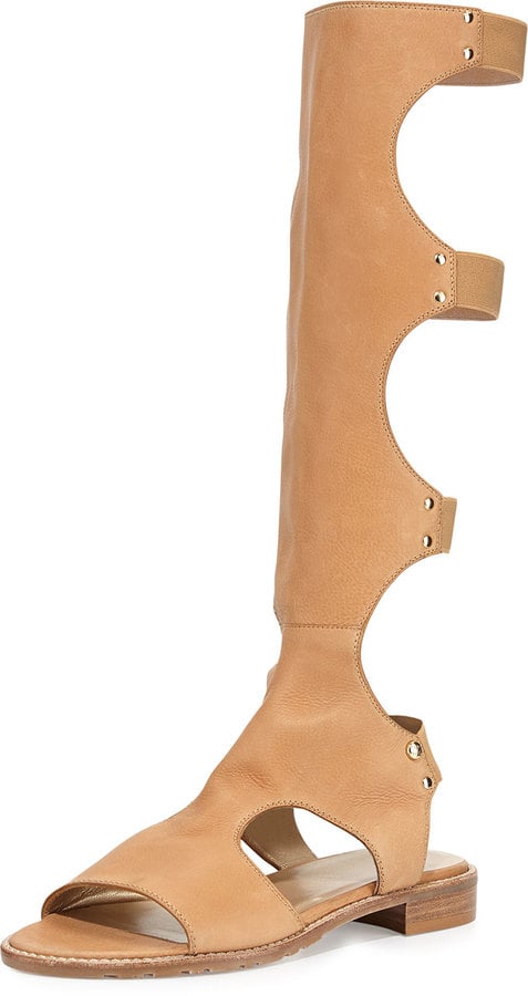 Stuart Weitzman Backview Leather Gladiator Sandal, Pecan ($535)