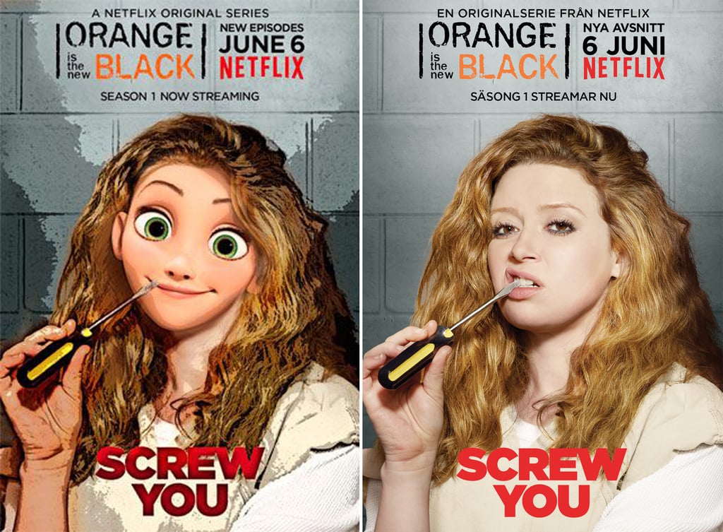 Rapunzel As Nicky Disney Princesses As Orange Is The New Black Art