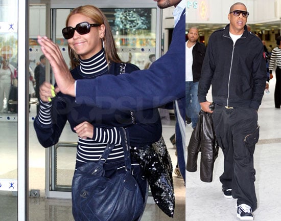 Jay-Z and Beyonce Arrive at Nice Airport Jay-Z and Beyonce Arrive at Nice Airport