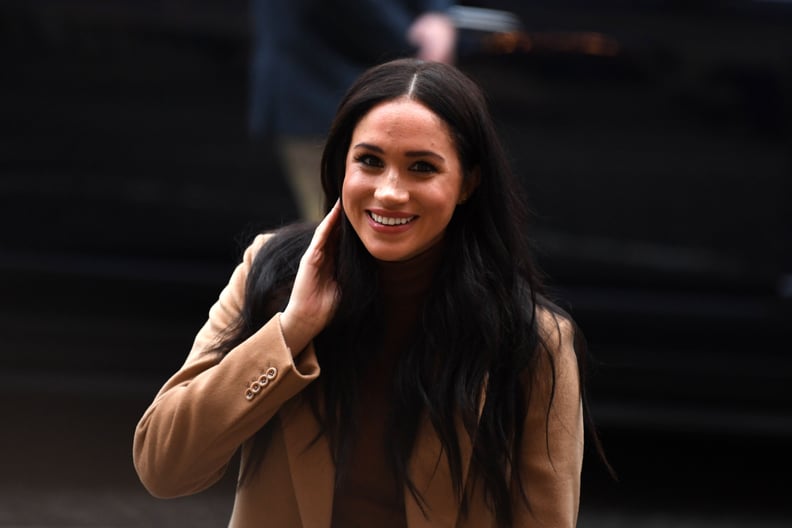 Britain's Meghan, Duchess of Sussex reacts as she arrives to visit Canada House, in London on January 7, 2020, in thanks for the warm Canadian hospitality and support they received during their recent stay in Canada. (Photo by DANIEL LEAL-OLIVAS / POOL / 