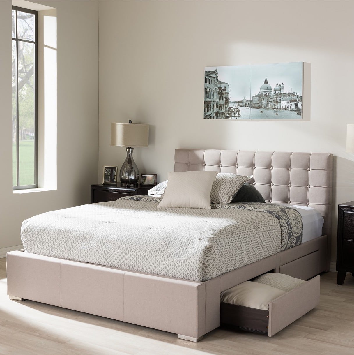 4 drawer store queen storage bed