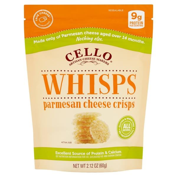 Cello Whisps Asiago & Pepper Jack Cheese Crisps Keto Snacks