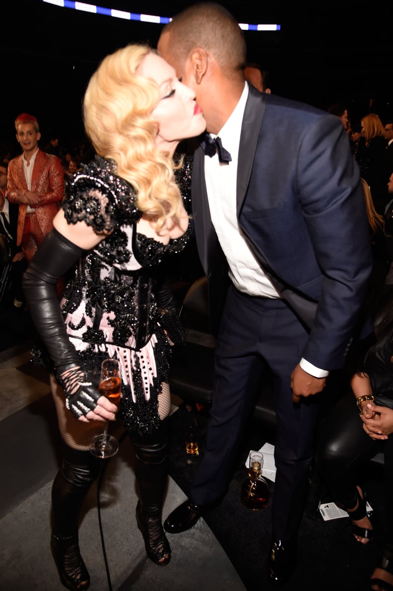 Jay Z and Madonna traded kisses.