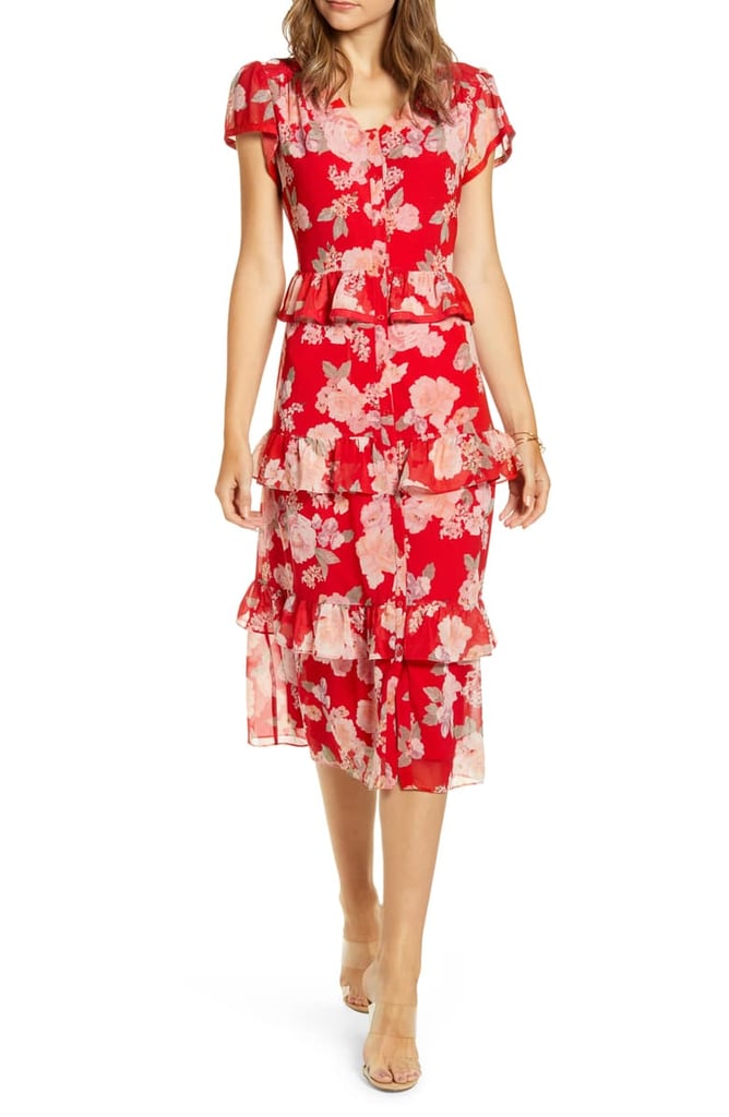 Rachel Parcell Floral Ruffle Shirtdress