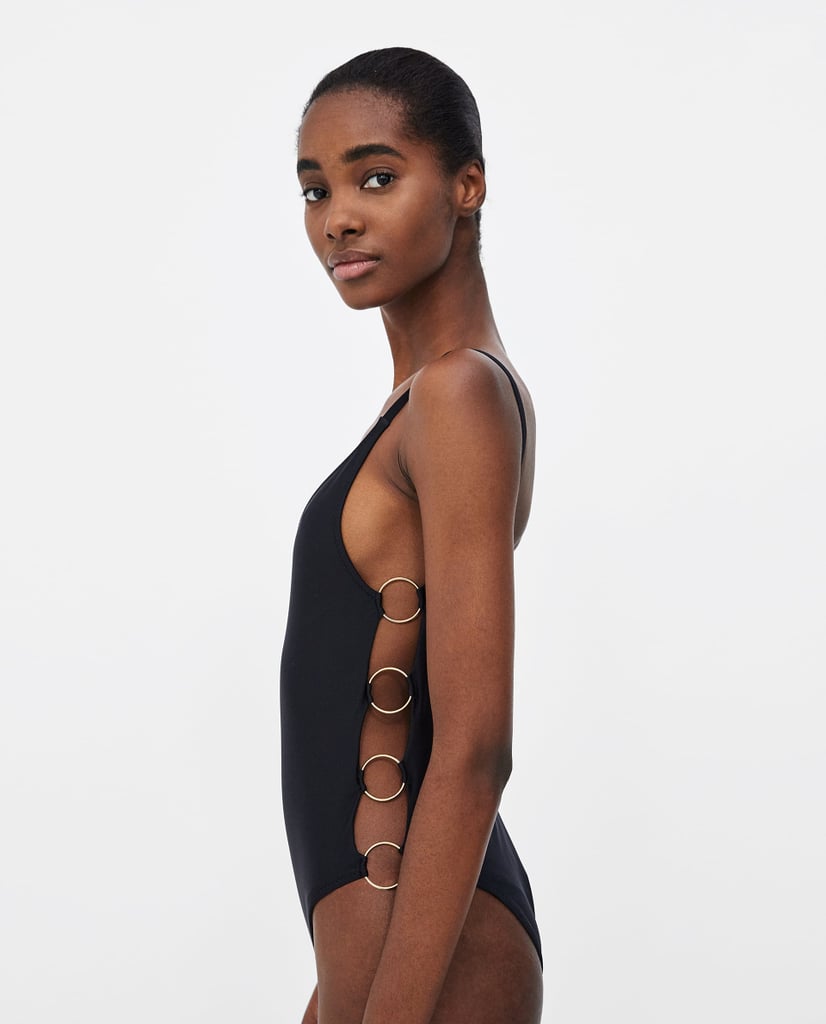 Zara Swimsuit With Metallic Hoops