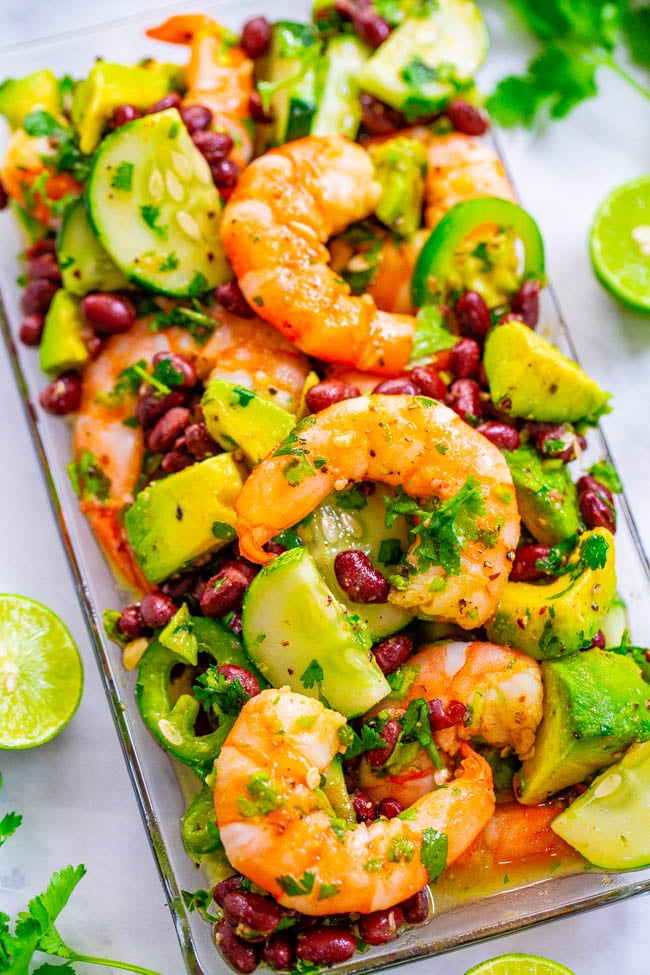 Lime Cilantro Shrimp and Black Bean Salad