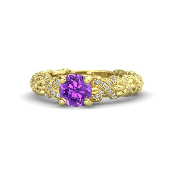 Amethyst and Yellow-Gold Ring