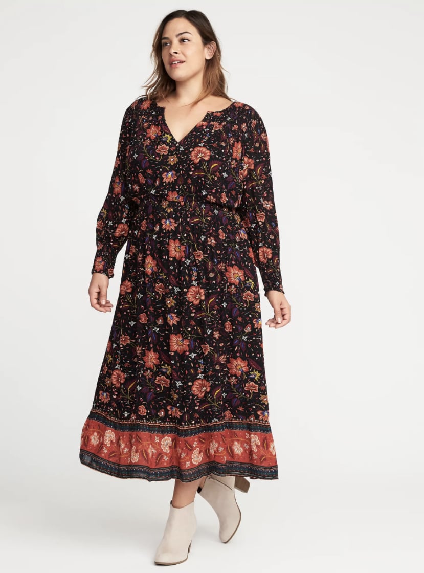old navy maroon floral dress